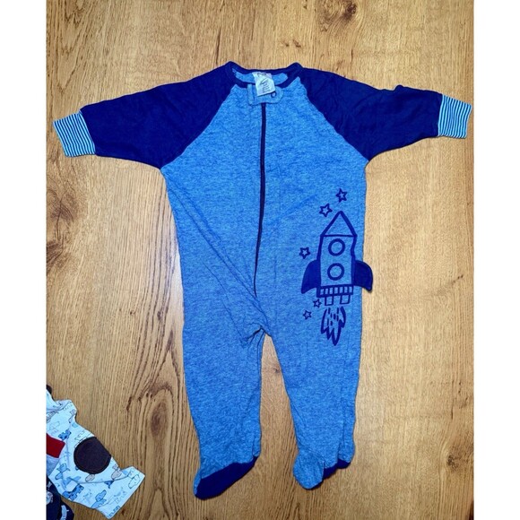 Boy 6M Sleeper Lot Burts Bees Christmas Little Me Gerber Organic Child Of Mine - Picture 12 of 14